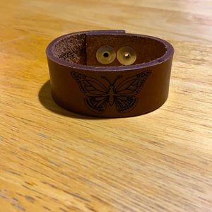 Leather Butterfly Cuff Bracelet